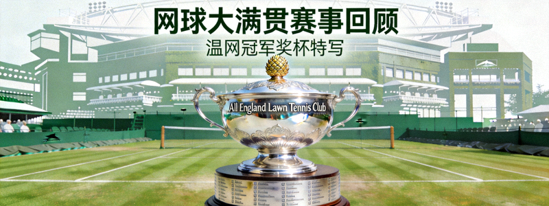网球大满贯赛事回顾，展示温网冠军奖杯